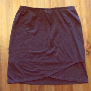 Charcoal grey cotton pencil skirt